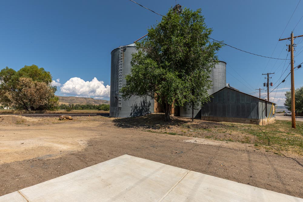 Side view of Granary stacks at the Historic Hayden Granary.