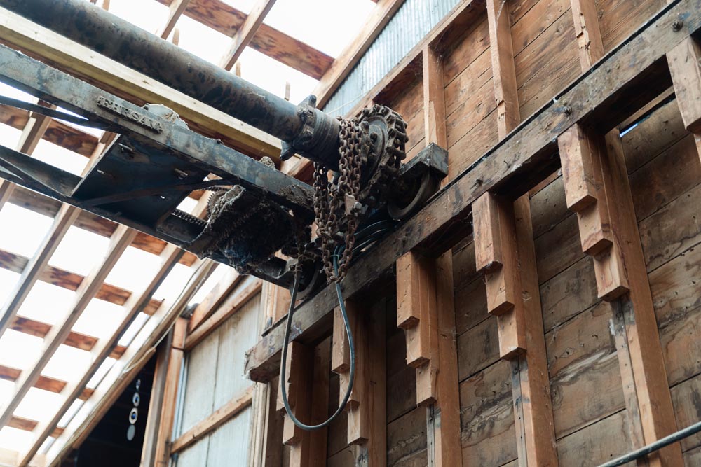 Cog inside the Historic Hayden Granary.