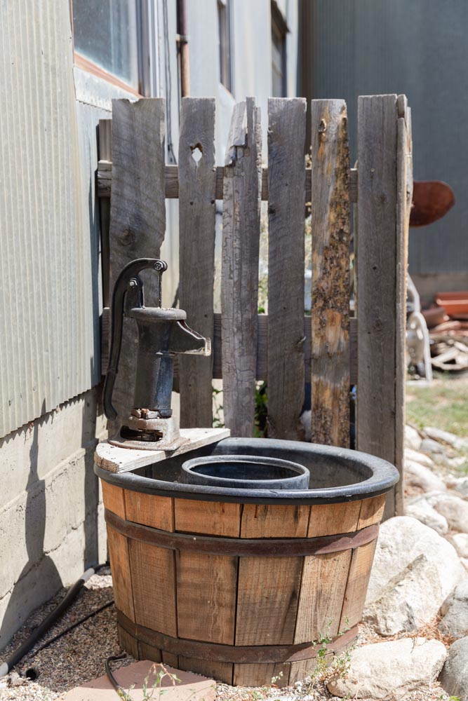 Detail shot of out water feature at the Historic Hayden Granary.