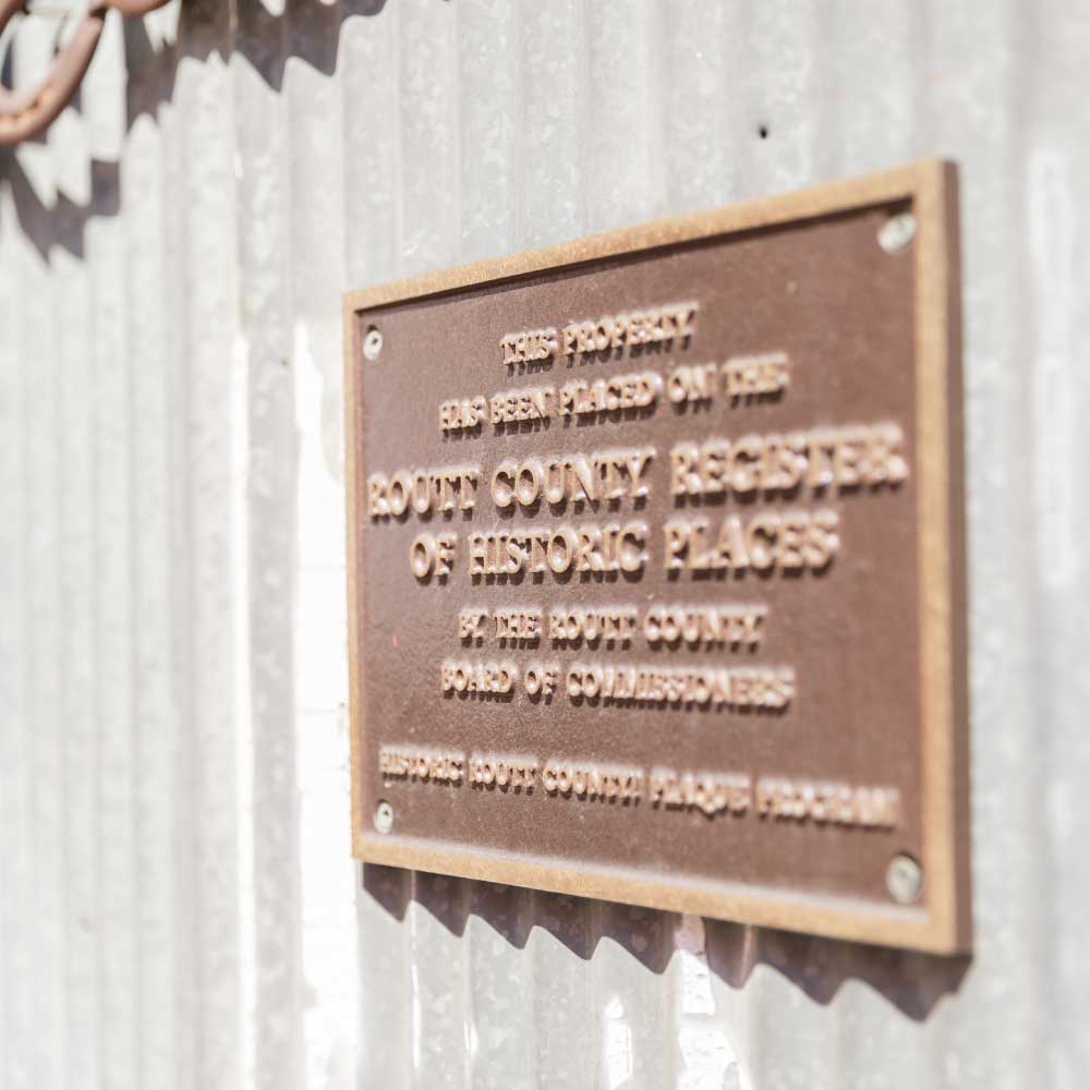 Historic registry Routt County plaque on the Hayden Granary.