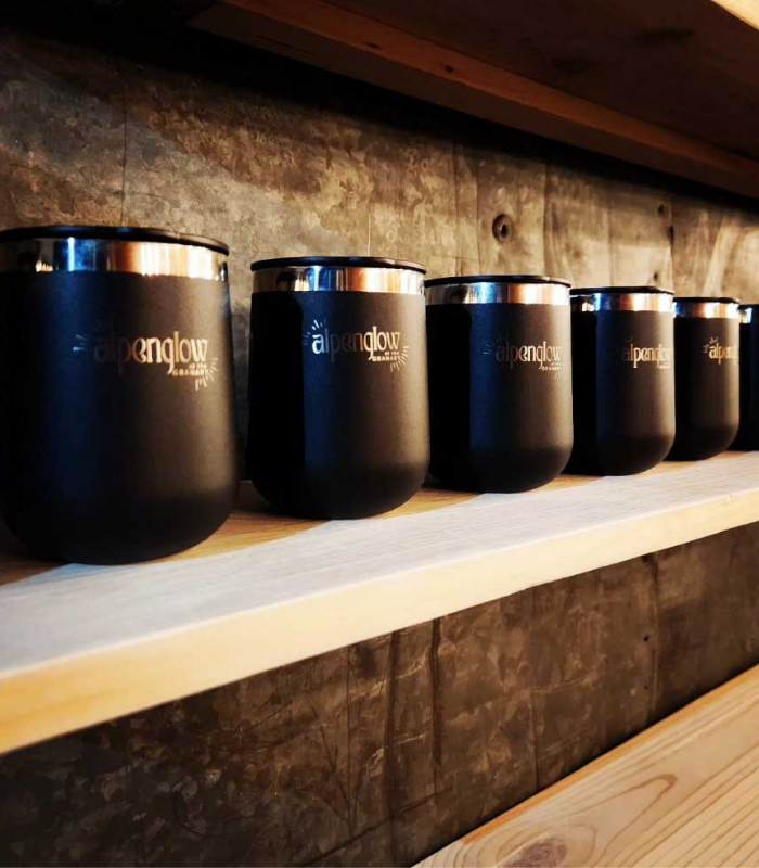 Detailed shot of expresso machine brewing expresso at the Wild Good Coffee shop.